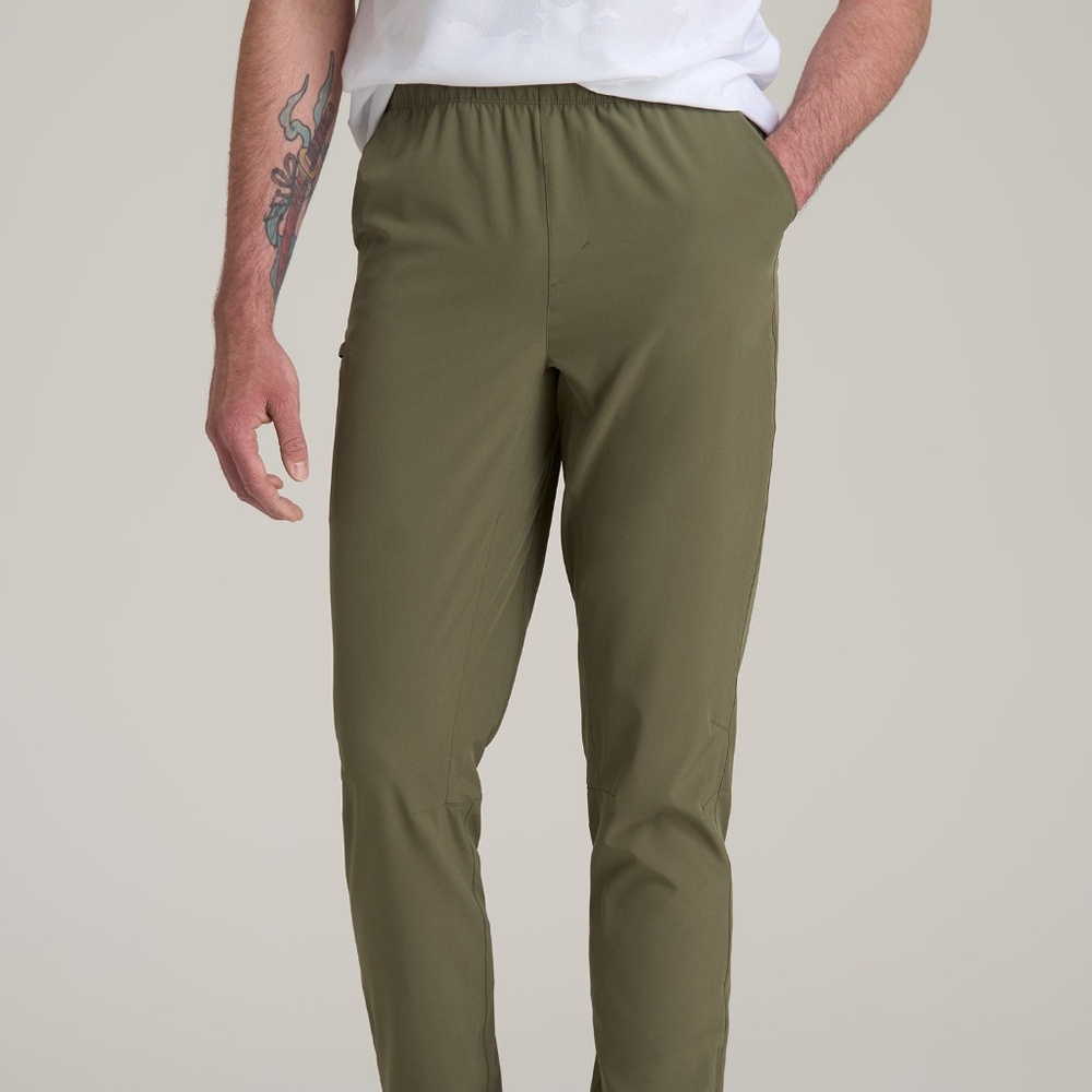 American Tall Featherweight Perforated Training Joggers for Tall Men in Olive Si